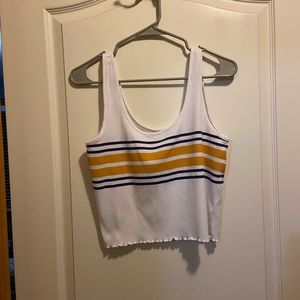 white stripped crew tank top